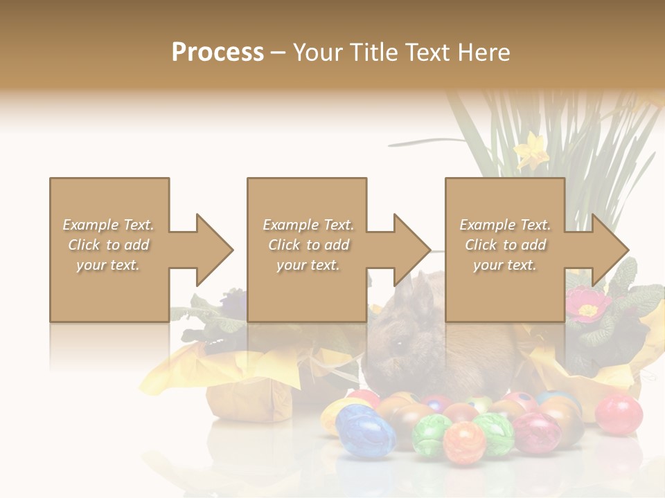A Hamster In A Basket With Flowers And Eggs PowerPoint Template