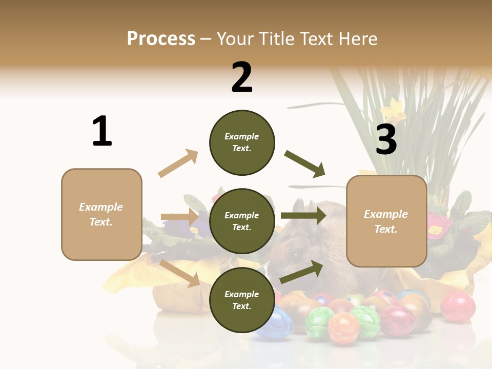 A Hamster In A Basket With Flowers And Eggs PowerPoint Template