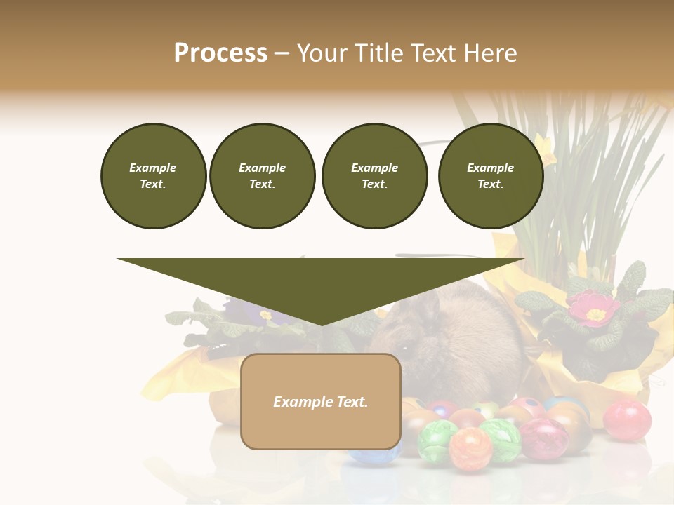 A Hamster In A Basket With Flowers And Eggs PowerPoint Template