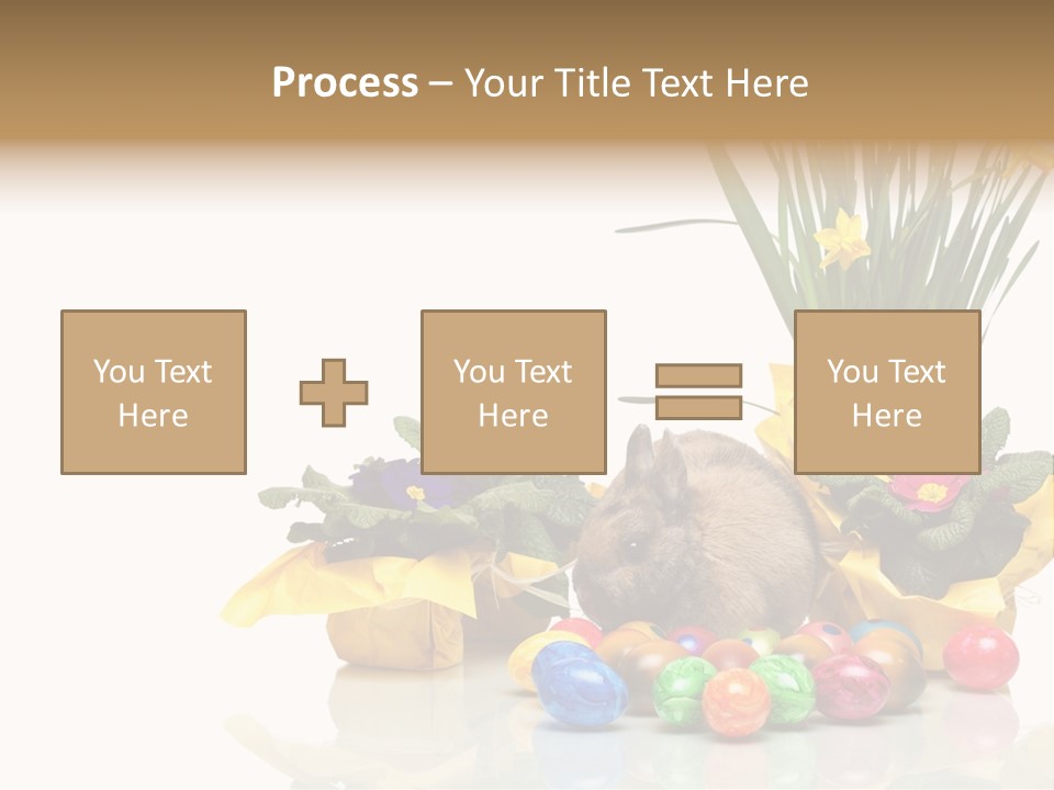 A Hamster In A Basket With Flowers And Eggs PowerPoint Template
