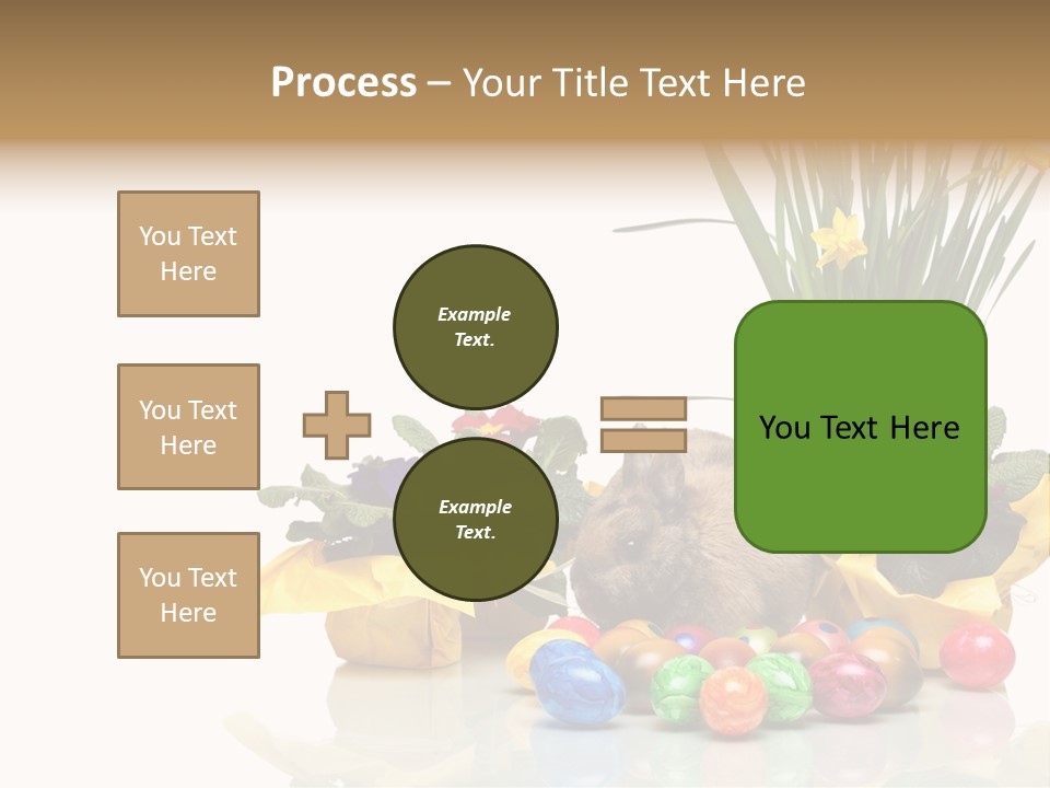 A Hamster In A Basket With Flowers And Eggs PowerPoint Template