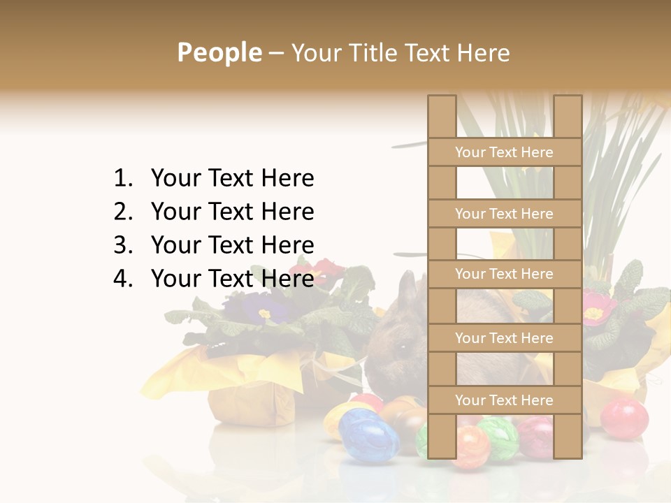 A Hamster In A Basket With Flowers And Eggs PowerPoint Template