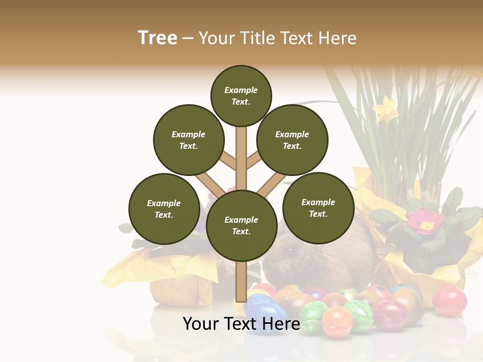 A Hamster In A Basket With Flowers And Eggs PowerPoint Template