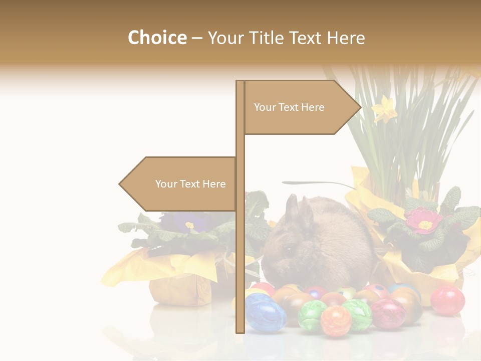 A Hamster In A Basket With Flowers And Eggs PowerPoint Template