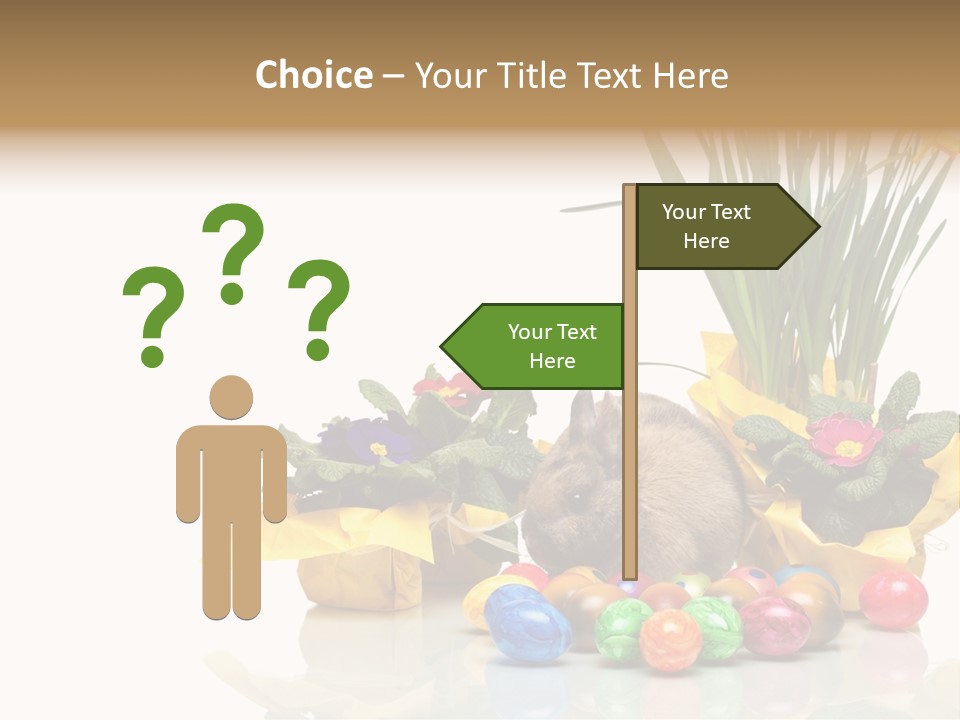 A Hamster In A Basket With Flowers And Eggs PowerPoint Template