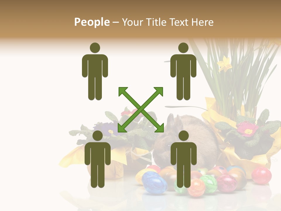 A Hamster In A Basket With Flowers And Eggs PowerPoint Template