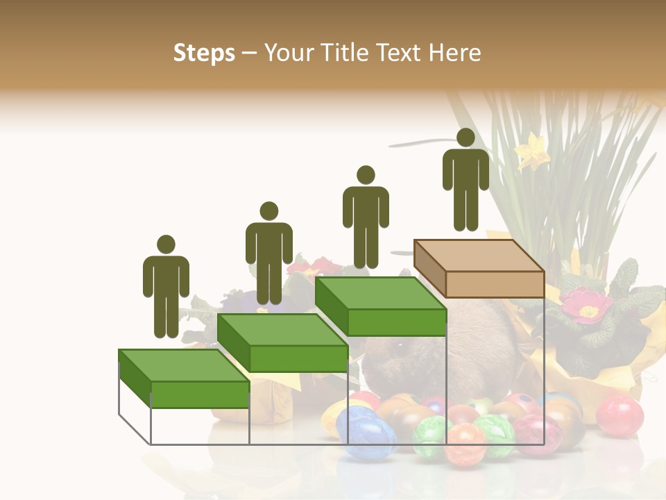 A Hamster In A Basket With Flowers And Eggs PowerPoint Template