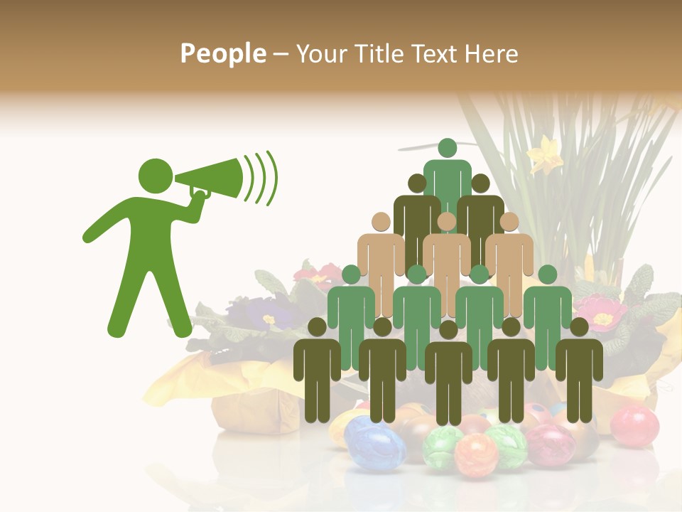 A Hamster In A Basket With Flowers And Eggs PowerPoint Template