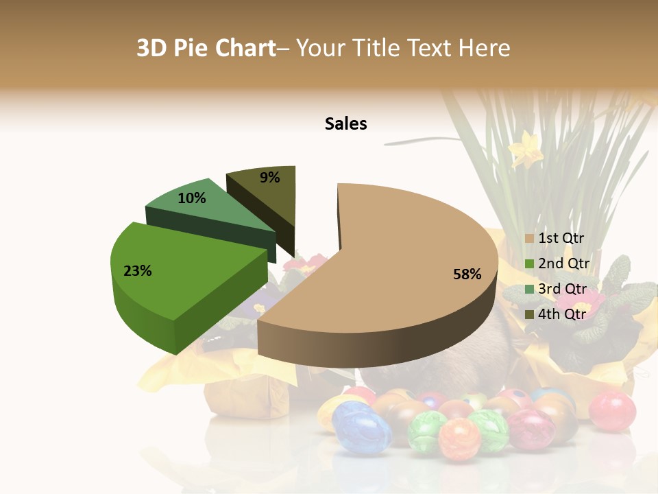 A Hamster In A Basket With Flowers And Eggs PowerPoint Template