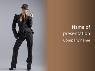 Costume Woman Retrostyled PowerPoint Template