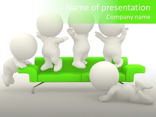 Human Child Green PowerPoint Template