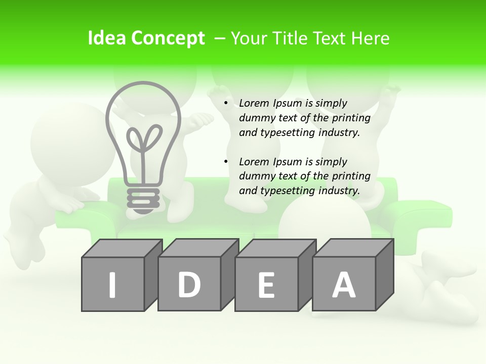 Human Child Green PowerPoint Template