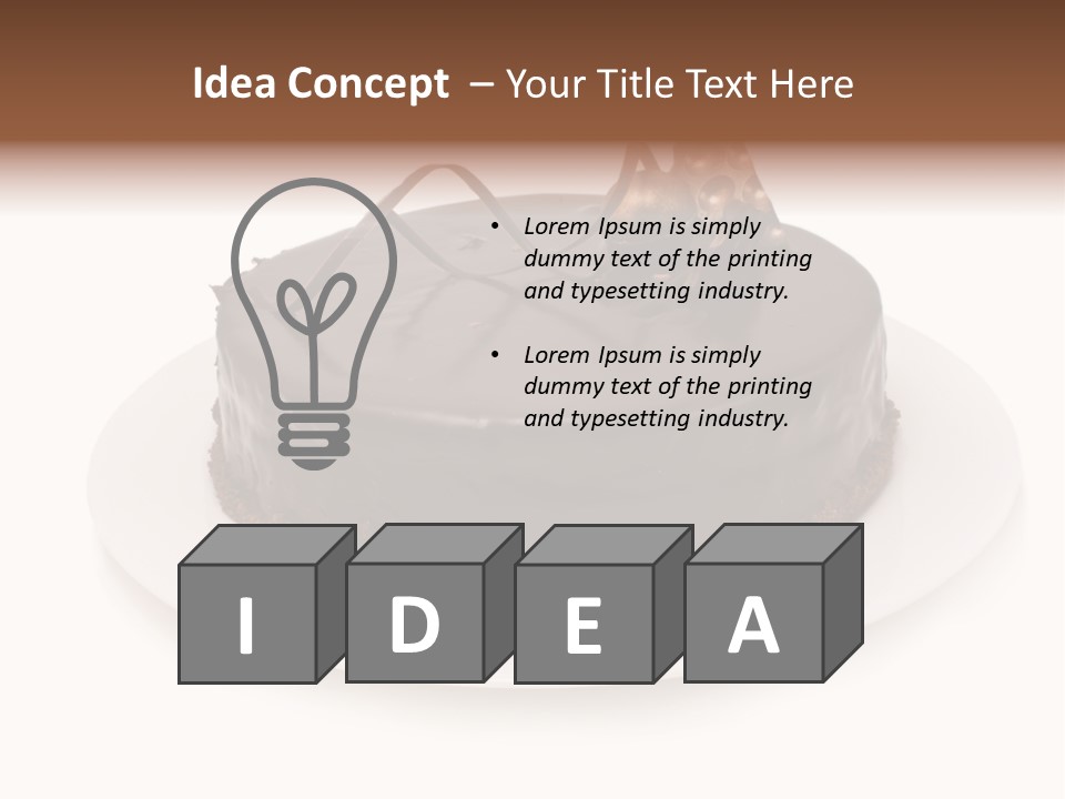 A Chocolate Cake With A Mouse On Top Of It PowerPoint Template