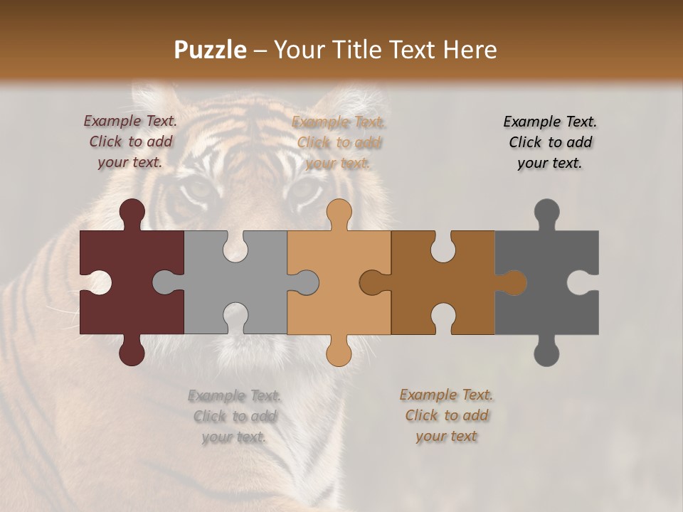 Tongue Head Tigress PowerPoint Template