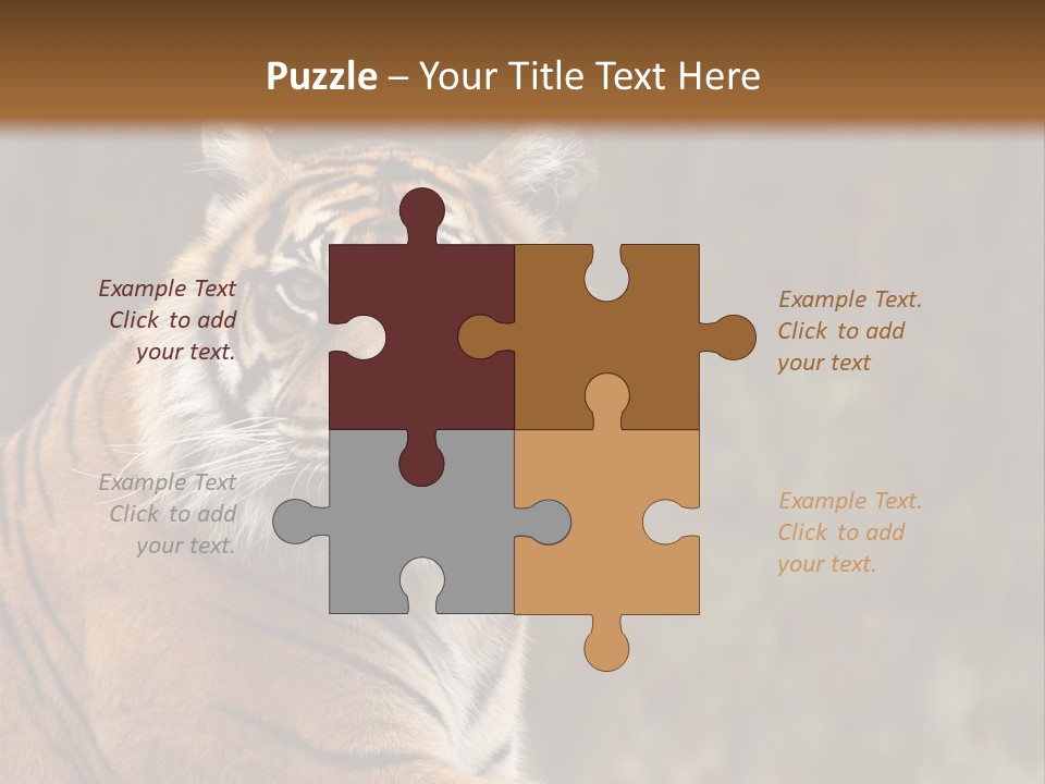 Tongue Head Tigress PowerPoint Template