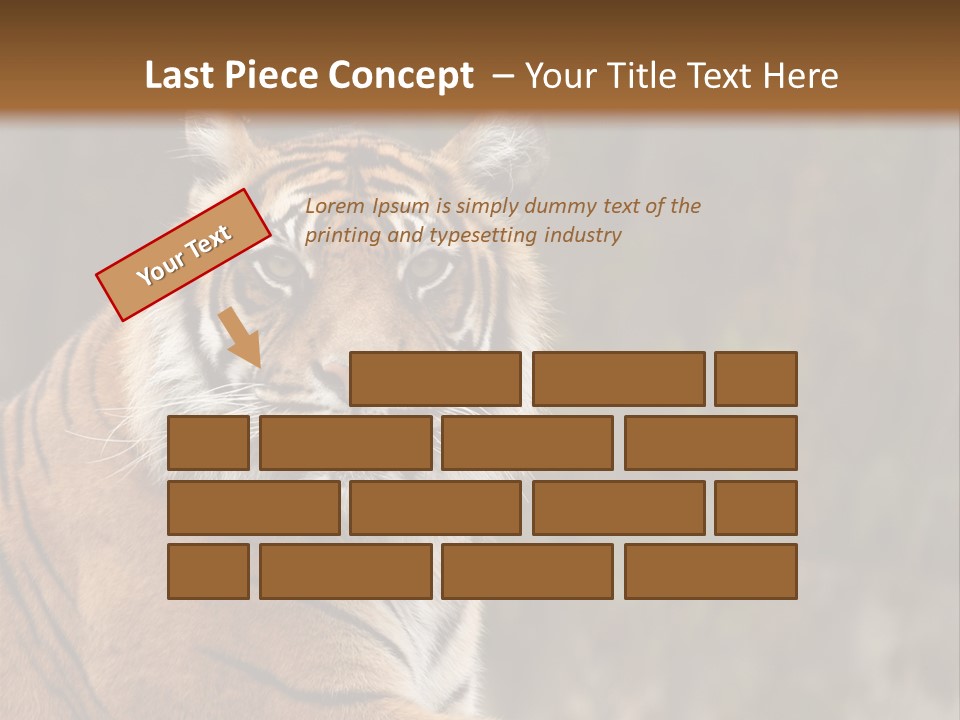 Tongue Head Tigress PowerPoint Template