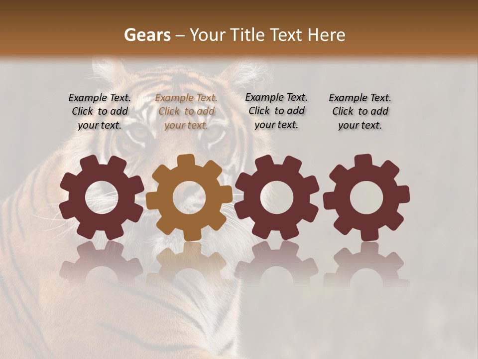 Tongue Head Tigress PowerPoint Template