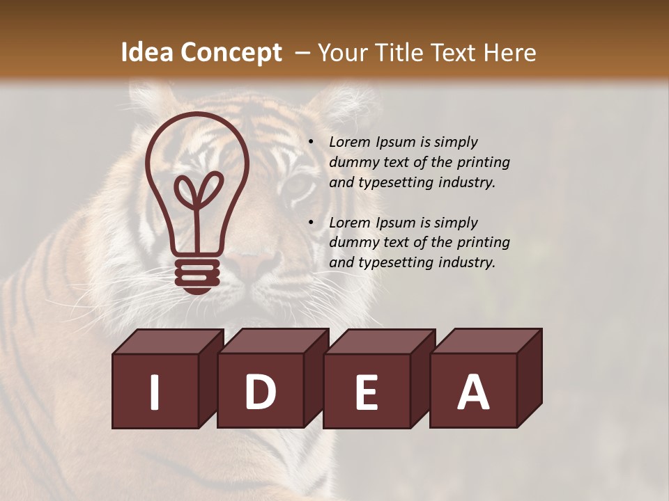 Tongue Head Tigress PowerPoint Template