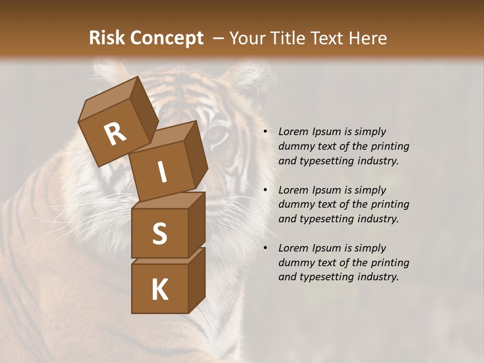 Tongue Head Tigress PowerPoint Template