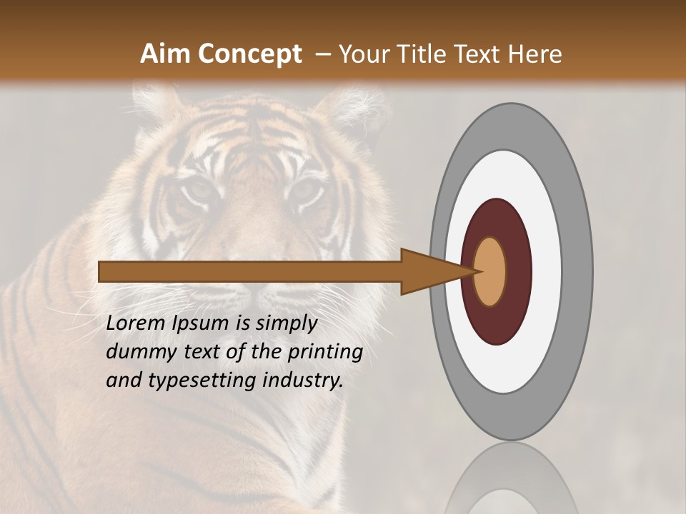 Tongue Head Tigress PowerPoint Template
