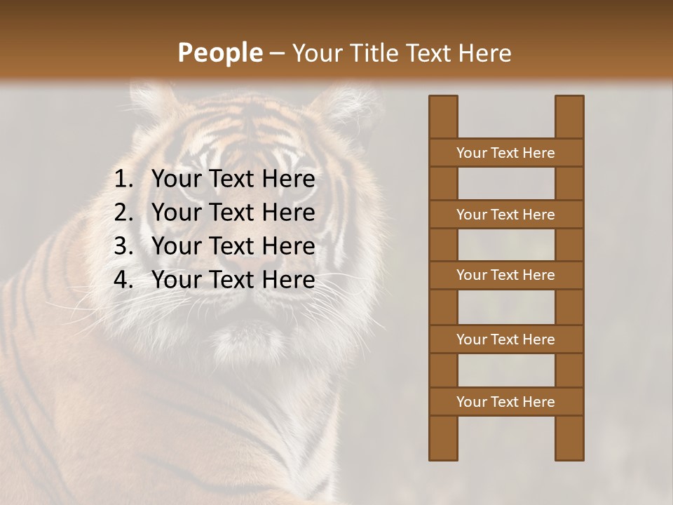 Tongue Head Tigress PowerPoint Template