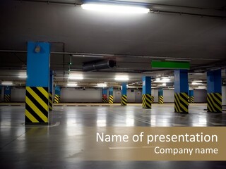 Corridor City Number PowerPoint Template