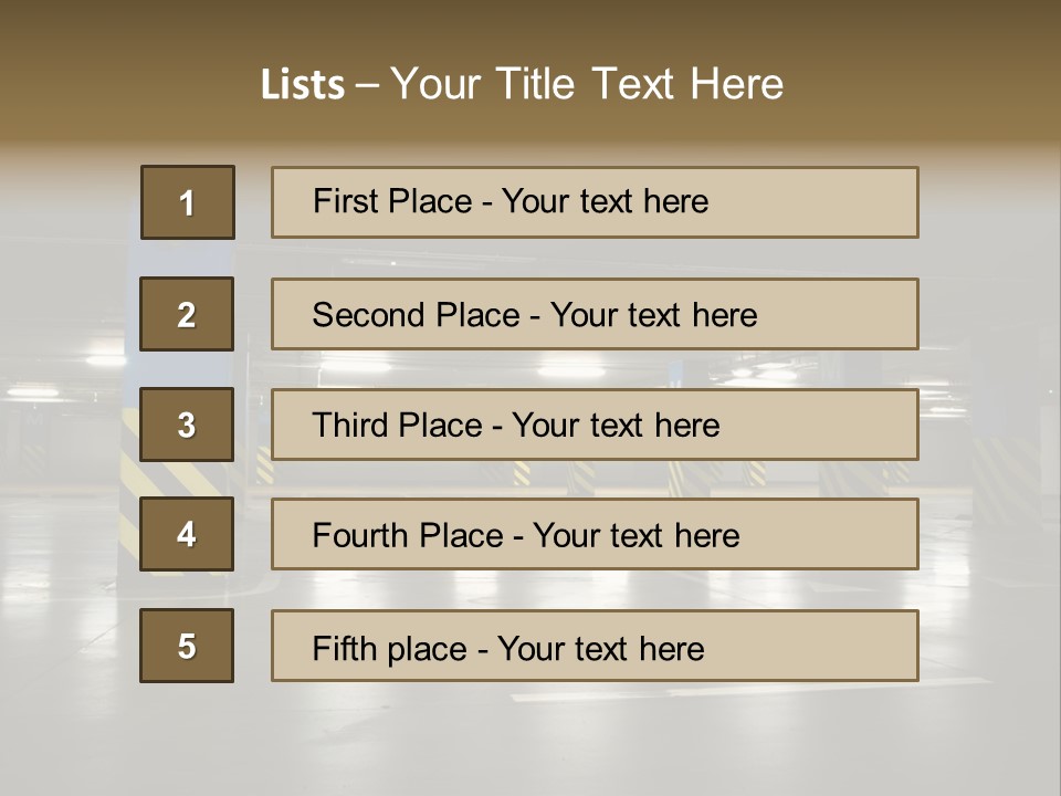 Corridor City Number PowerPoint Template