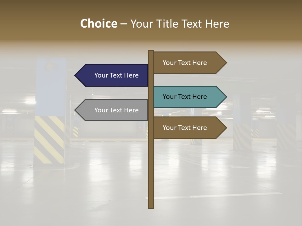 Corridor City Number PowerPoint Template