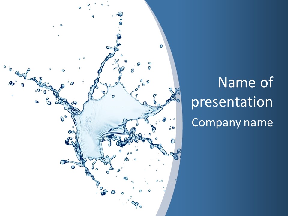 Splashing Blue Designing PowerPoint Template