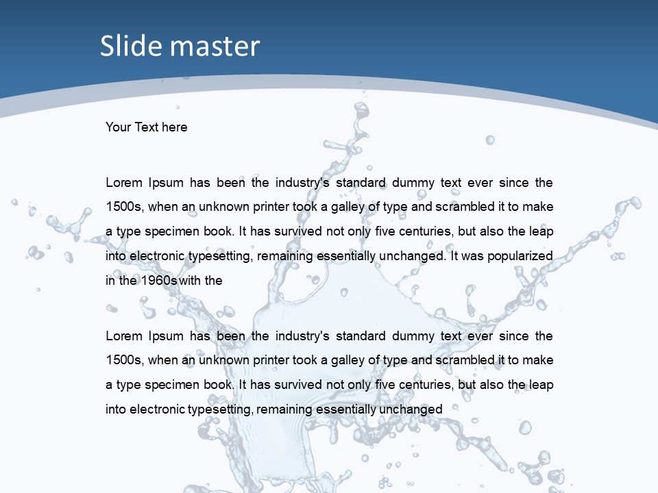 Splashing Blue Designing PowerPoint Template