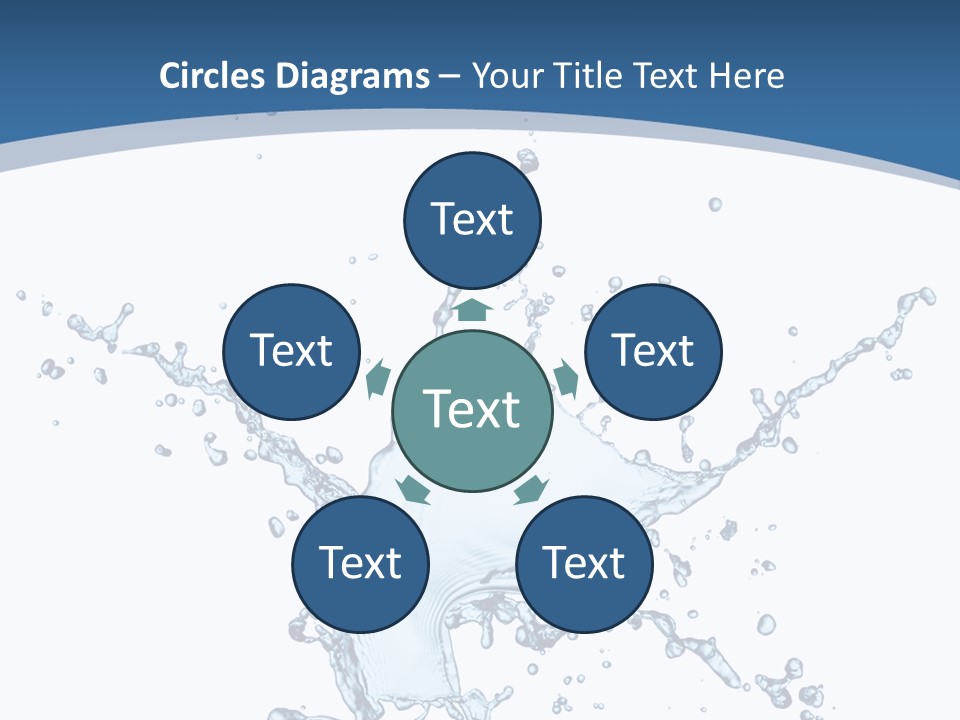 Splashing Blue Designing PowerPoint Template