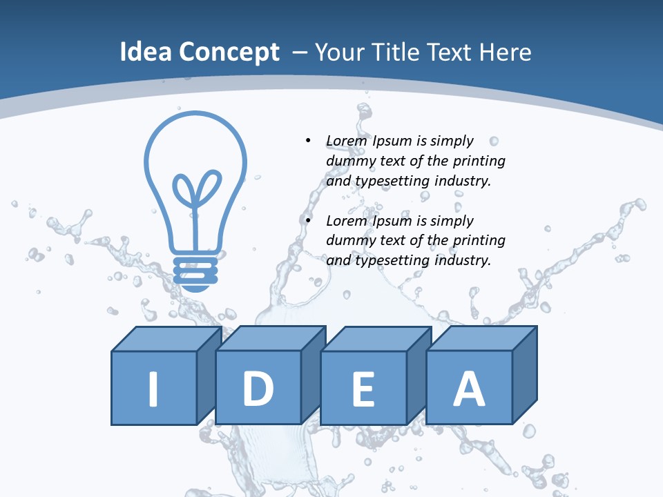 Splashing Blue Designing PowerPoint Template