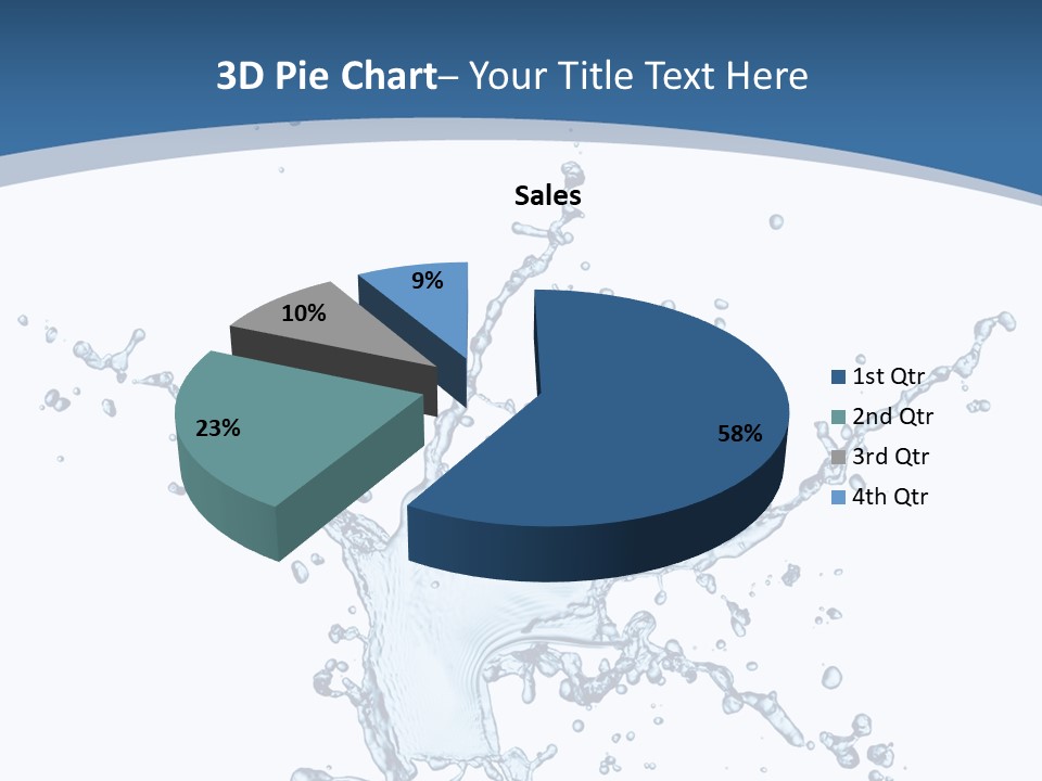 Splashing Blue Designing PowerPoint Template