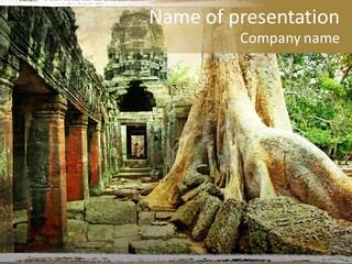 Angkor Archeology Tropical PowerPoint Template