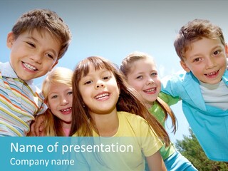 Children Group Lad PowerPoint Template