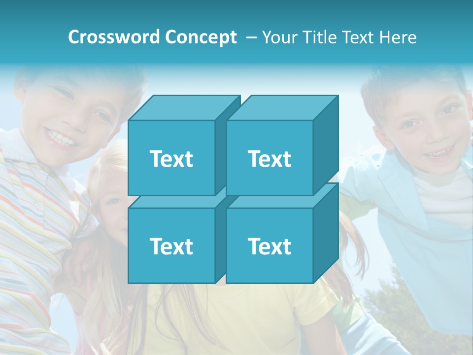 Children Group Lad PowerPoint Template