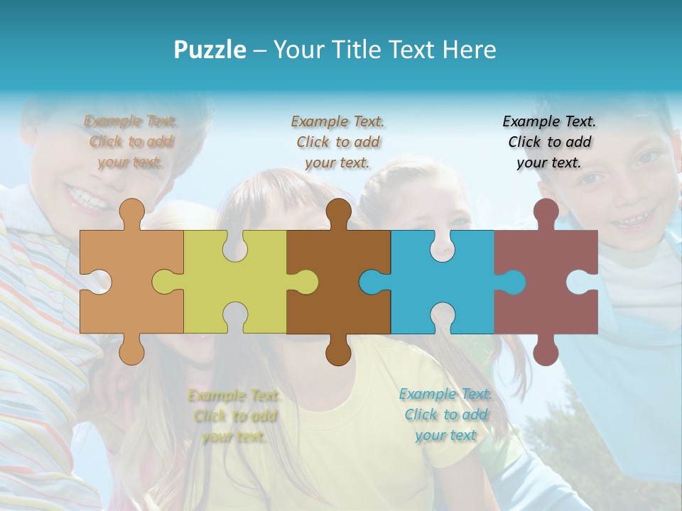 Children Group Lad PowerPoint Template