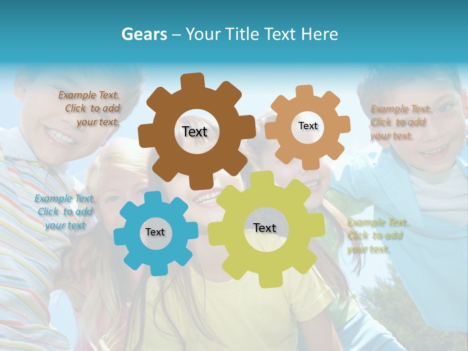 Children Group Lad PowerPoint Template