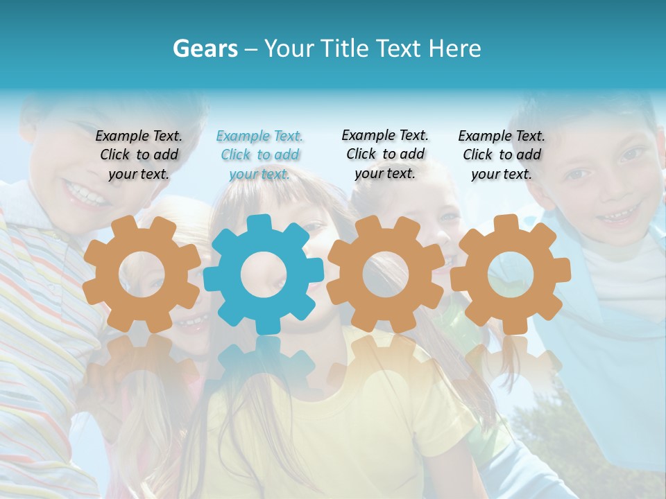 Children Group Lad PowerPoint Template