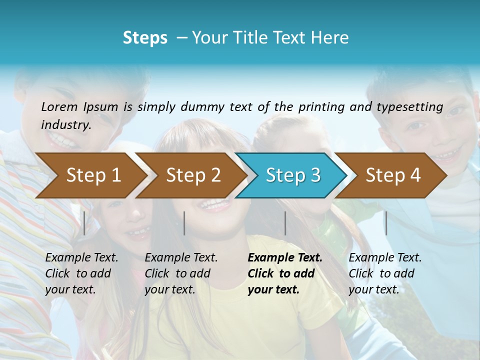 Children Group Lad PowerPoint Template