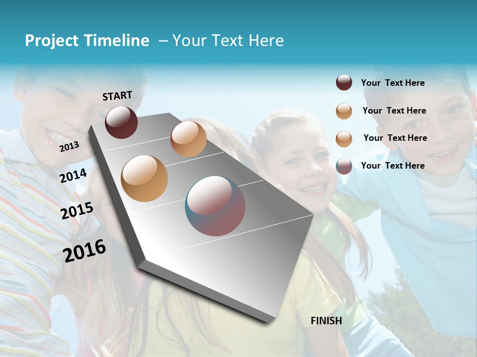 Children Group Lad PowerPoint Template