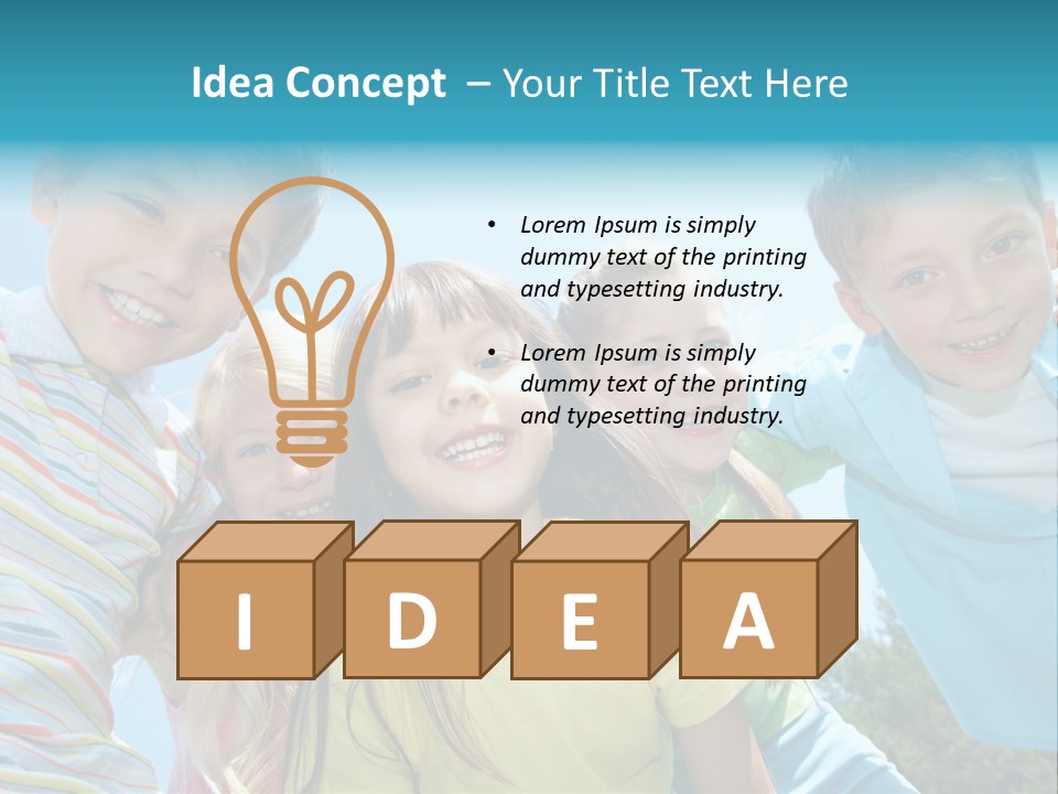 Children Group Lad PowerPoint Template