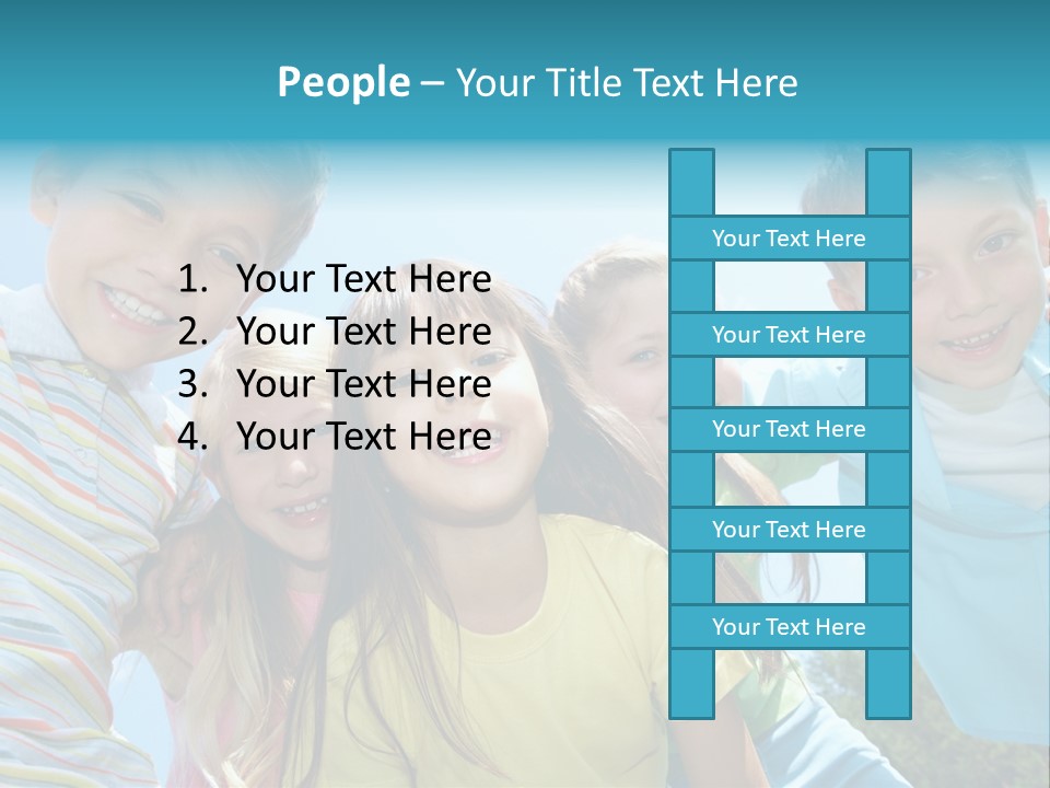 Children Group Lad PowerPoint Template