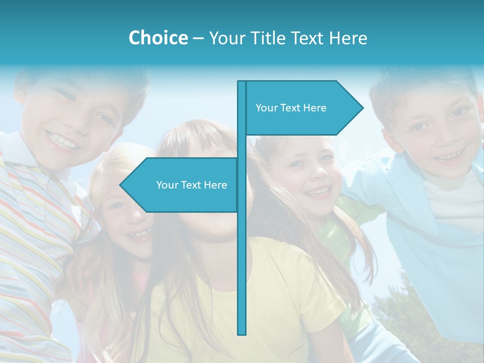 Children Group Lad PowerPoint Template