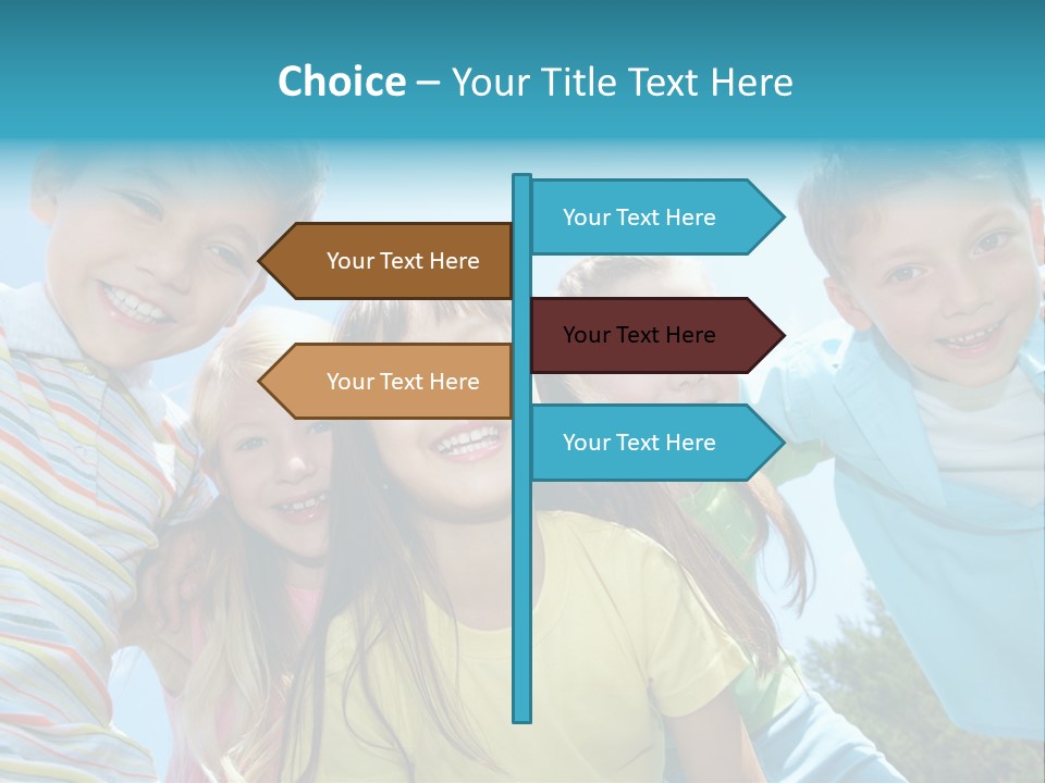 Children Group Lad PowerPoint Template