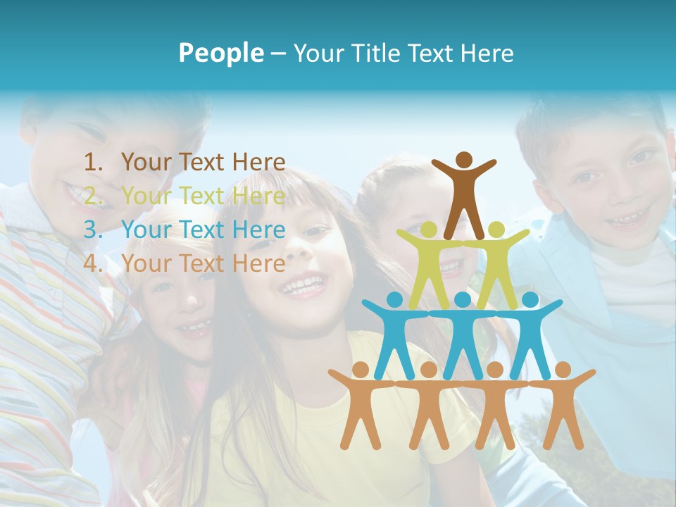 Children Group Lad PowerPoint Template