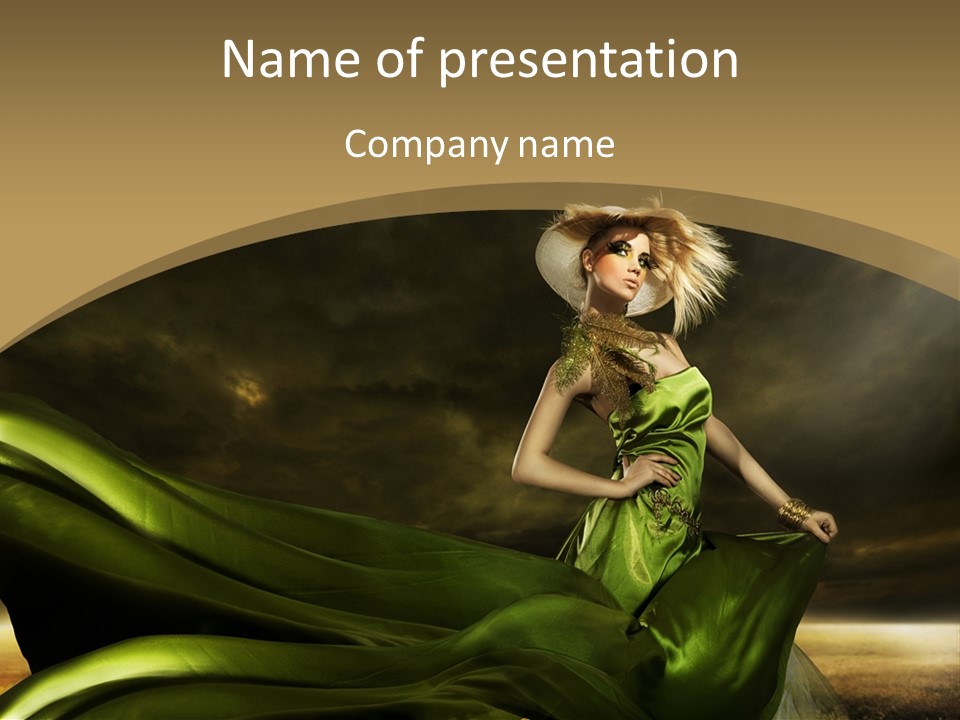 Blond Dress Emotions PowerPoint Template