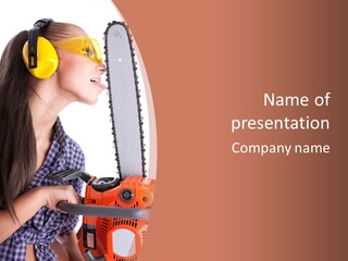 Worker Sharp Earphones PowerPoint Template