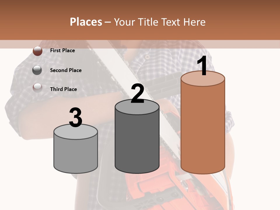 Standing Caucasian Carpenter PowerPoint Template