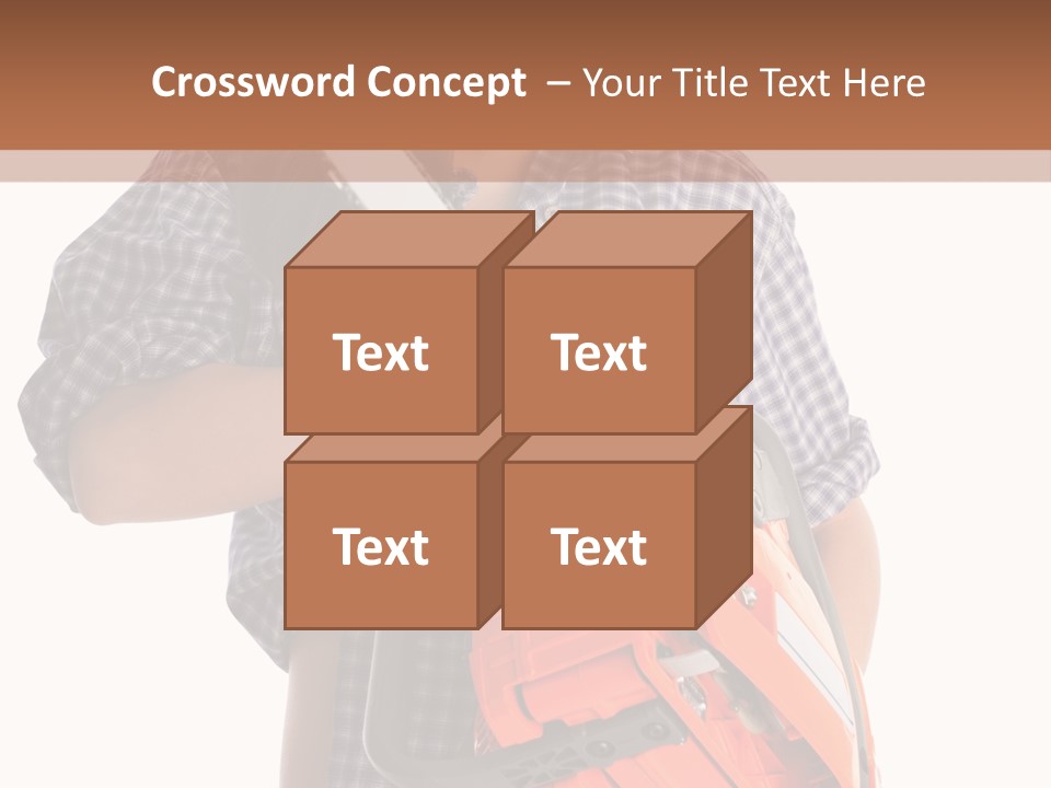 Standing Caucasian Carpenter PowerPoint Template